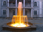 Частный фонтан с динамической подсветкой