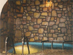 Бетонный скиммерный бассейн в сауне